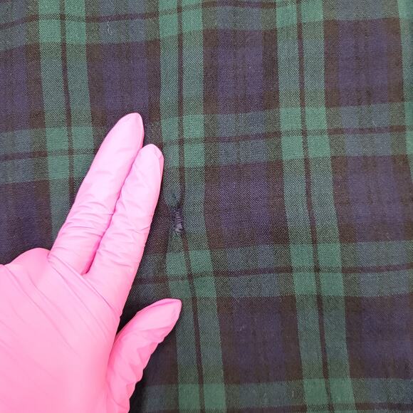 Vintage Pendleton Flannel Plaid Button Shirt Large 24x30 Blue Green - Picture 4 of 12